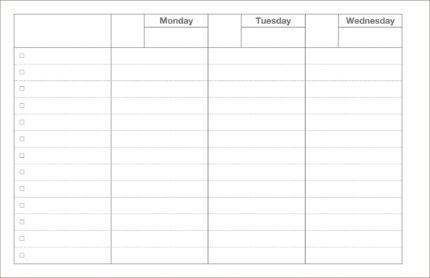 Weekly Schedule Planner Dark Green