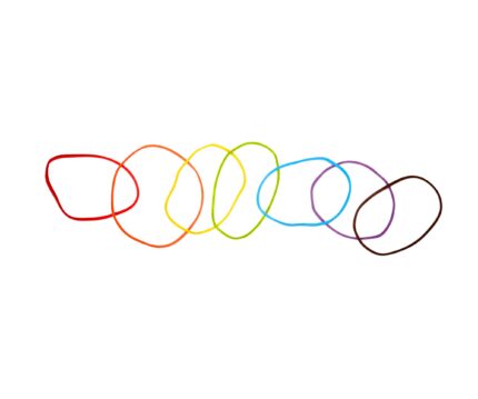 vibrant rubber bands in metal container