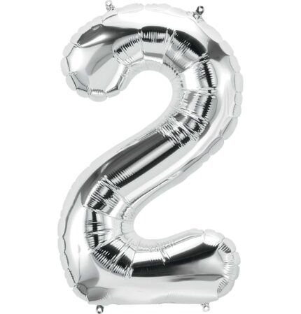 Large Silver Number Balloon