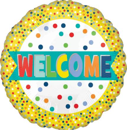 Welcome Polka Dots Foil Balloon