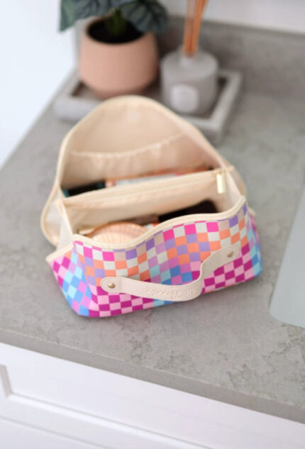 Colorful Checkered Storage Pouch