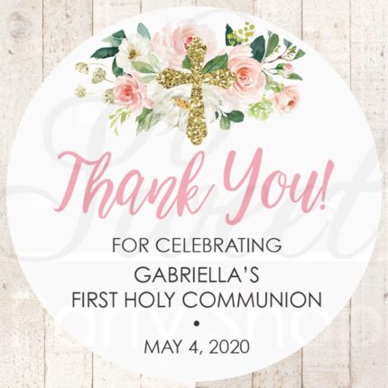 Baptism Thank You Stickers Set of 25